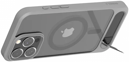 TORRAS Pstand Apple iPhone 16 Pro Hoesje MagSafe met Kickstand Grijs afbeelding 5