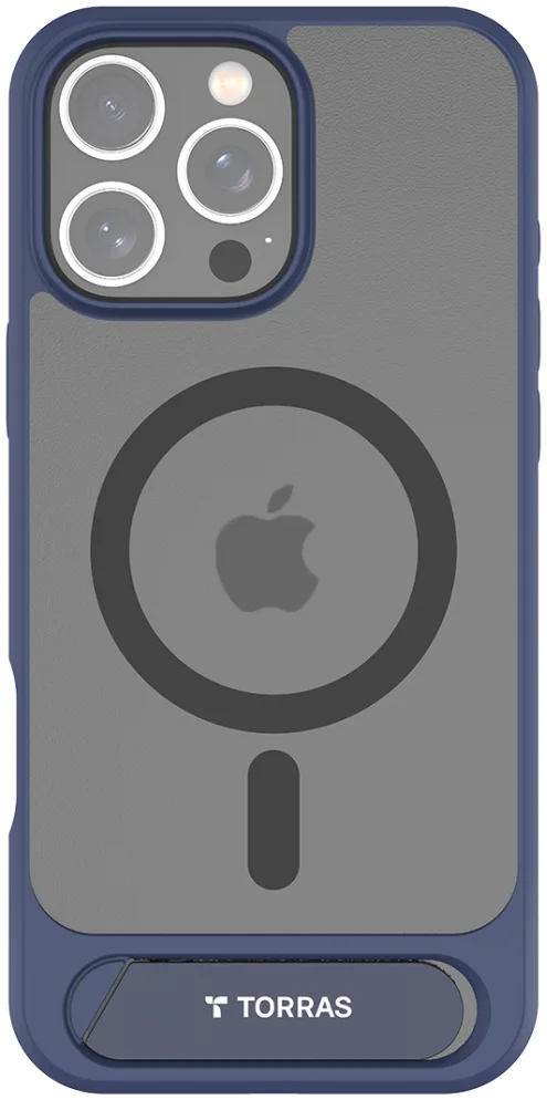TORRAS Pstand Apple iPhone 16 Pro Hoesje MagSafe met Kickstand Blauw afbeelding 2