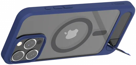TORRAS Pstand Apple iPhone 16 Pro Hoesje MagSafe met Kickstand Blauw afbeelding 8