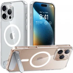 TORRAS Pstand Apple iPhone 16 Pro Max Hoesje MagSafe met Kickstand Transparant afbeelding