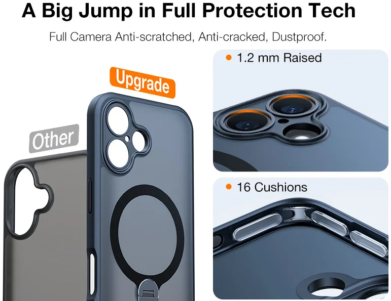 TORRAS Pstand Spin Apple iPhone 16 Plus Hoesje MagSafe 360° Kickstand Zwart afbeelding 13