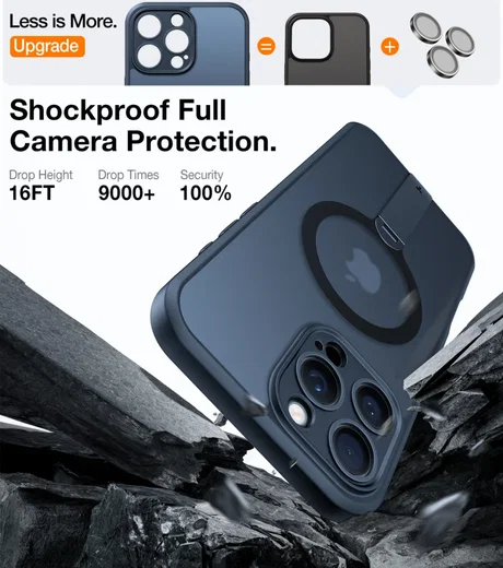 TORRAS Pstand Spin Apple iPhone 16 Pro Max Hoesje MagSafe 360° Kickstand Zwart afbeelding 3