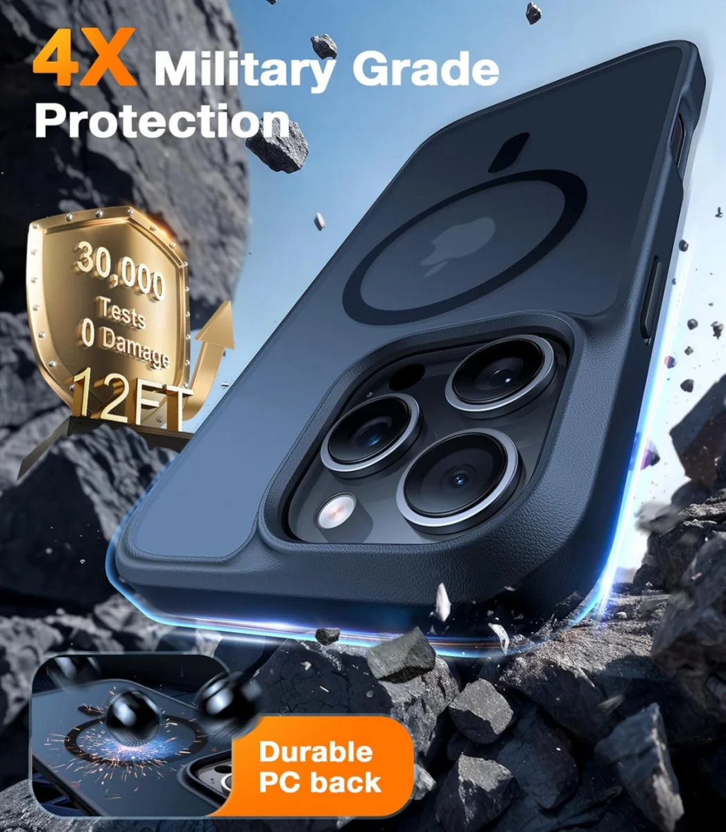 TORRAS Guardian Magnetic Apple iPhone 16 Pro Max Hoesje met MagSafe Zwart afbeelding 4