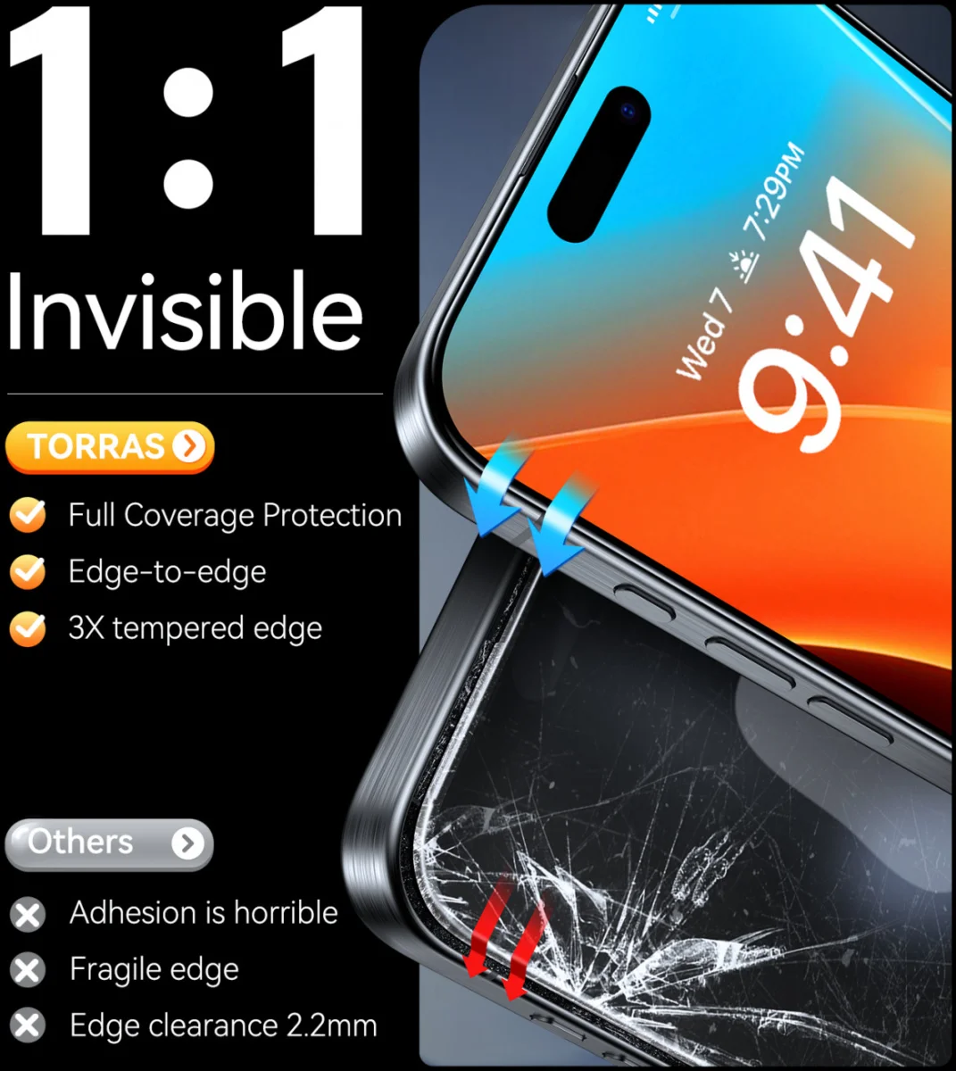 TORRAS Install Master iPhone 16 Pro Screen Protector Installatietray afbeelding 3