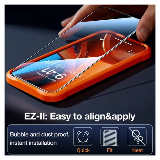 TORRAS Install Master iPhone 16 Privacy Glass Screen Protector afbeelding 2