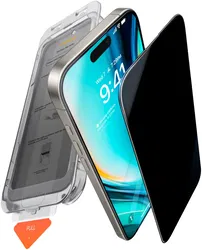 TORRAS Install Master iPhone 16 Pro Max Privacy Glass Screen Protector afbeelding