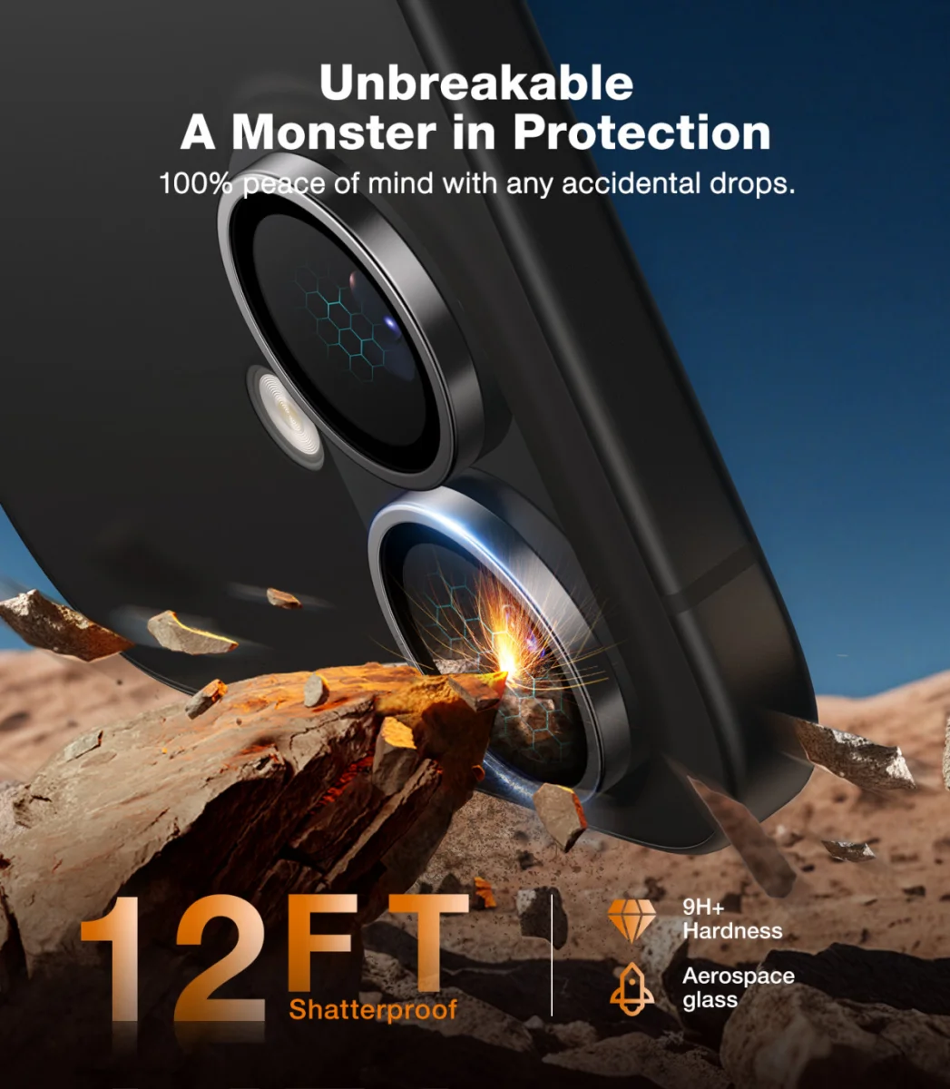 TORRAS LensGuard Apple iPhone 16 / 16 Plus Camera Protector Zwart afbeelding 5