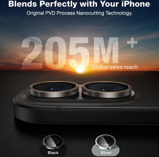 TORRAS LensGuard Apple iPhone 16 / 16 Plus Camera Protector Titanium afbeelding 3