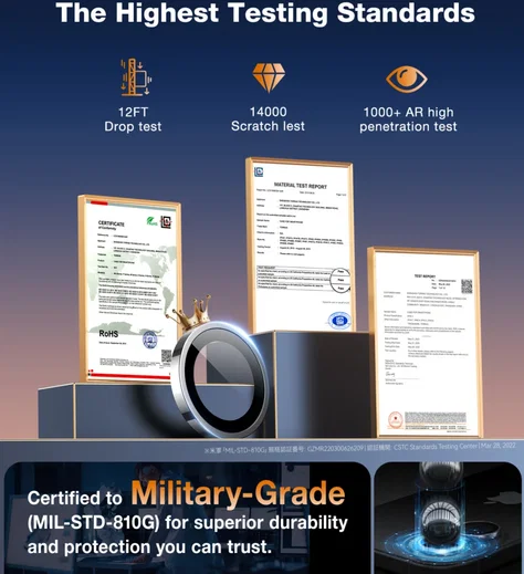 TORRAS LensGuard Apple iPhone 16 / 16 Plus Camera Protector Titanium afbeelding 12