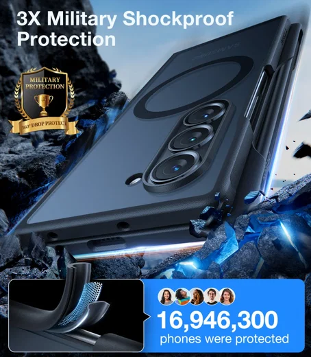 TORRAS Guardian Magnetic Samsung Galaxy Z Fold 6 Hoesje met MagSafe Zwart afbeelding 2