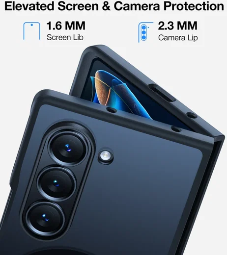 TORRAS Guardian Magnetic Samsung Galaxy Z Fold 6 Hoesje met MagSafe Zwart afbeelding 4