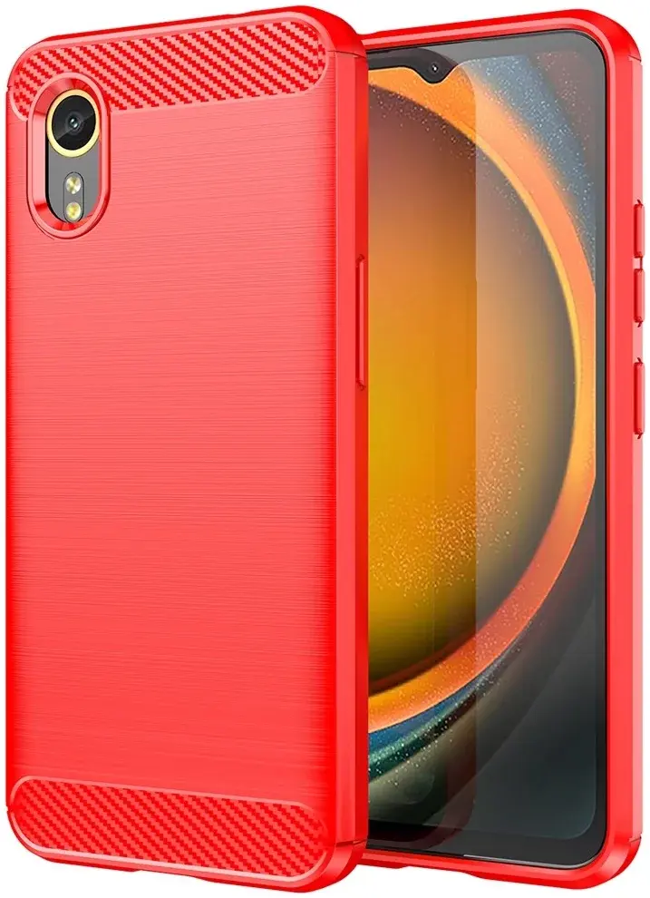 Samsung Galaxy Xcvover 7 Hoesje Geborsteld TPU Flexibele Back Cover Rood afbeelding 1