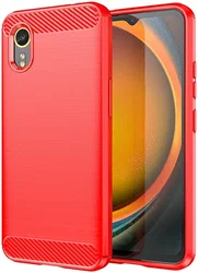 Samsung Galaxy Xcvover 7 Hoesje Geborsteld TPU Flexibele Back Cover Rood afbeelding