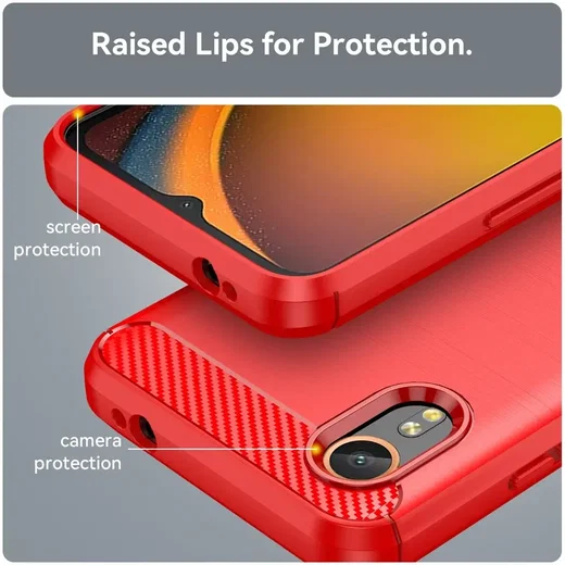 Samsung Galaxy Xcvover 7 Hoesje Geborsteld TPU Flexibele Back Cover Rood afbeelding 6