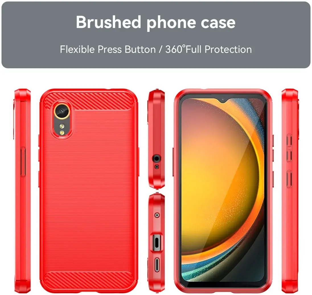 Samsung Galaxy Xcvover 7 Hoesje Geborsteld TPU Flexibele Back Cover Rood afbeelding 8