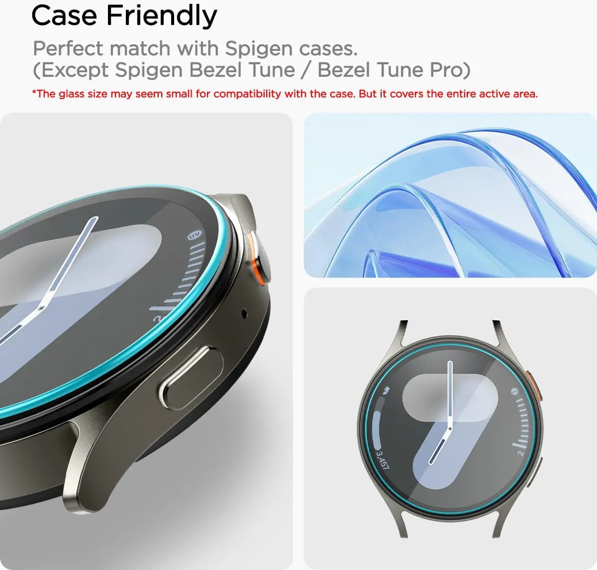 Spigen EZ Fit - Samsung Galaxy Watch 7 44MM Screen Protector Glas 2-Pack afbeelding 4