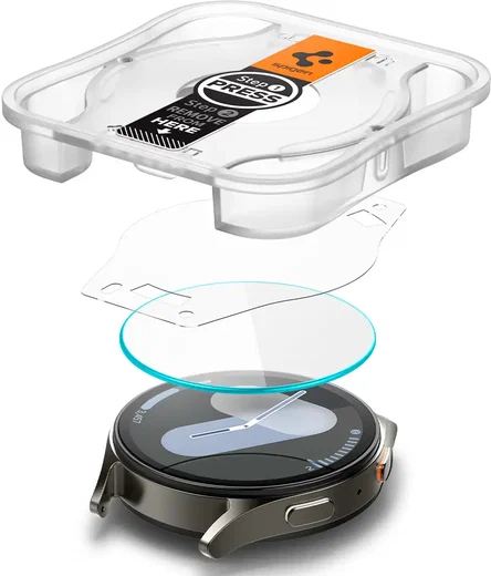 Spigen EZ Fit - Samsung Galaxy Watch 7 44MM Screen Protector Glas 2-Pack afbeelding 2