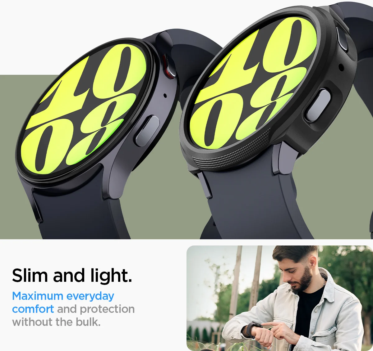 Spigen Liquid Air - Samsung Galaxy Watch 7 40MM Hoesje - Zwart afbeelding 3