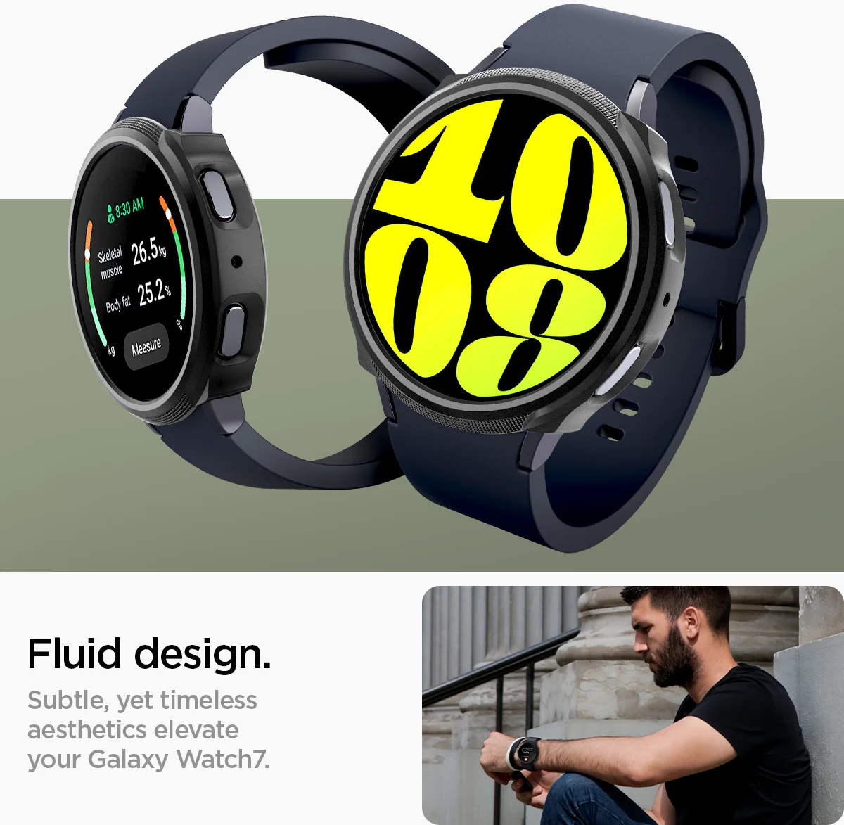 Spigen Liquid Air - Samsung Galaxy Watch 7 40MM Hoesje - Zwart afbeelding 6
