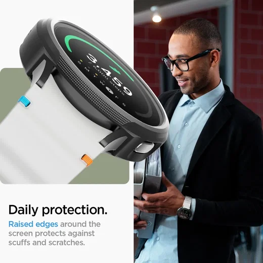 Spigen Liquid Air - Samsung Galaxy Watch 7 44MM Hoesje - Zwart afbeelding 6