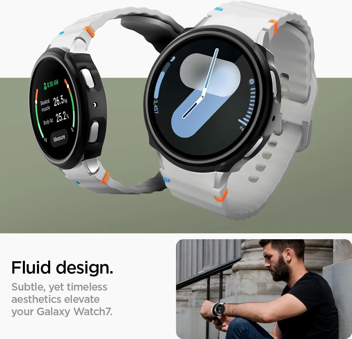 Spigen Liquid Air - Samsung Galaxy Watch 7 44MM Hoesje - Zwart afbeelding 7