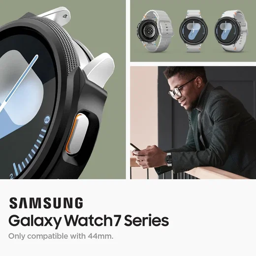 Spigen Liquid Air - Samsung Galaxy Watch 7 44MM Hoesje - Zwart afbeelding 8