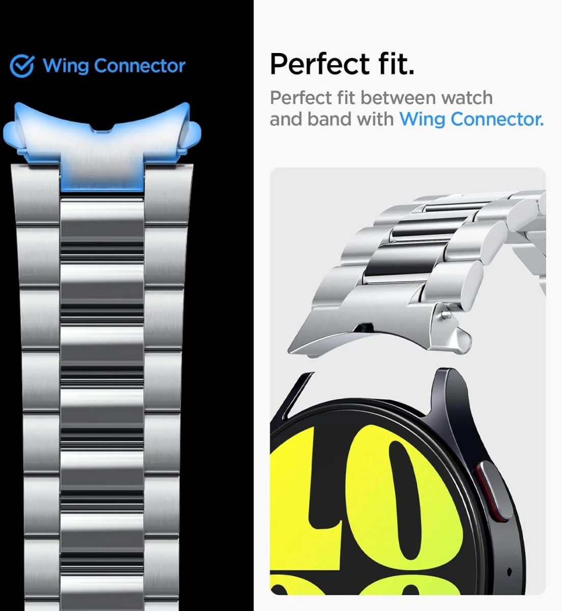 Spigen Modern Fit Galaxy Watch 7 40/44MM, 6 44MM, 6 Classic 43/47MM Band Zilver afbeelding 3