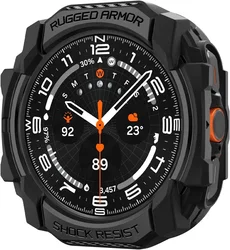 Spigen Rugged Armor - Samsung Galaxy Watch Ultra Hoesje - Zwart afbeelding