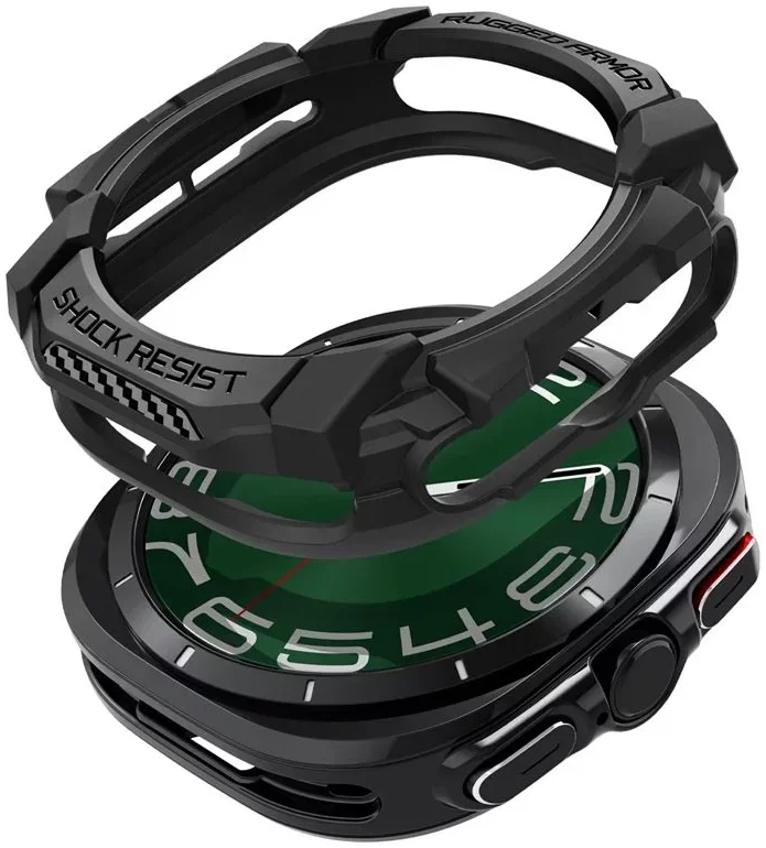 Spigen Rugged Armor - Samsung Galaxy Watch Ultra Hoesje - Zwart afbeelding 2