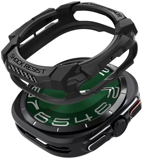 Spigen Rugged Armor - Samsung Galaxy Watch Ultra Hoesje - Zwart afbeelding 2