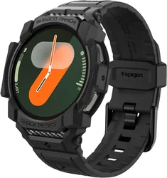 Spigen Rugged Armor Pro - Samsung Galaxy Watch 7 40MM - Hoesje en Bandje - Zwart afbeelding