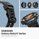 Spigen Rugged Armor Pro - Samsung Galaxy Watch 7 40MM - Hoesje en Bandje - Zwart afbeelding 10