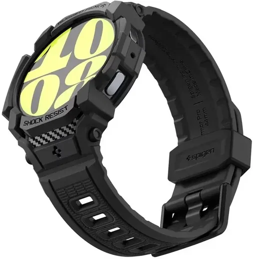Spigen Rugged Armor Pro - Samsung Galaxy Watch 7 40MM - Hoesje en Bandje - Zwart afbeelding 12