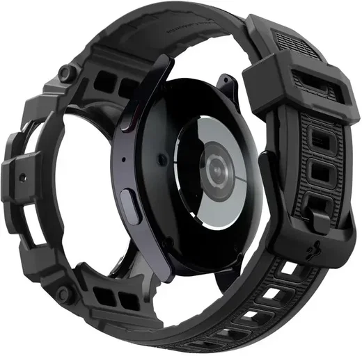 Spigen Rugged Armor Pro - Samsung Galaxy Watch 7 40MM - Hoesje en Bandje - Zwart afbeelding 2