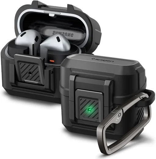 Spigen Lock Fit Samsung Galaxy Buds 3 / Buds 3 Pro Hoesje Zwart afbeelding 1