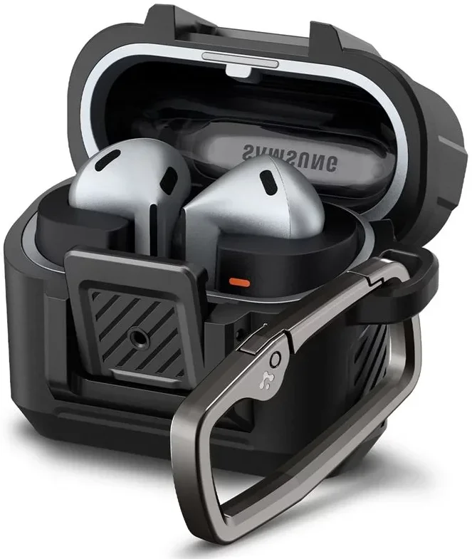 Spigen Lock Fit Samsung Galaxy Buds 3 / Buds 3 Pro Hoesje Zwart afbeelding 2