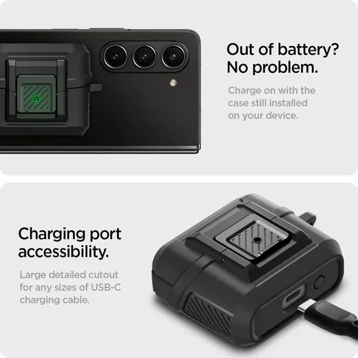 Spigen Lock Fit Samsung Galaxy Buds 3 / Buds 3 Pro Hoesje Zwart