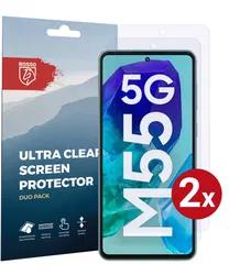 Rosso Samsung Galaxy M55 Screen Protector Ultra Clear Duo Pack afbeelding