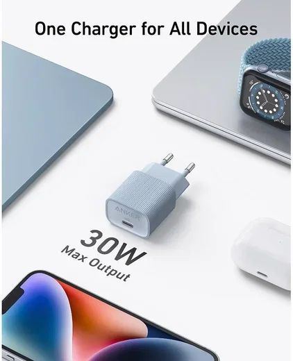 Anker Powerport Nano 4 (30W) Duurzame USB-C Lader GaN Fast Charge Zwart afbeelding 2