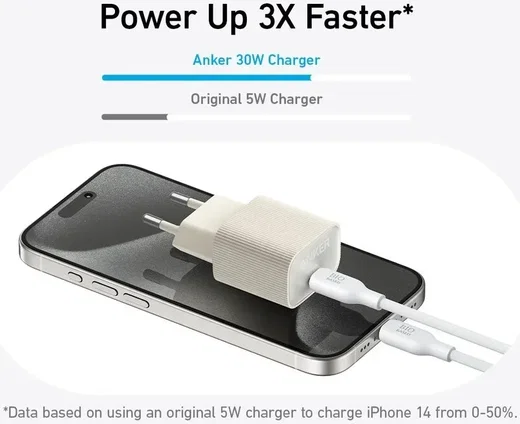 Anker Powerport Nano 4 (30W) Duurzame USB-C Lader GaN Fast Charge Zwart afbeelding 4