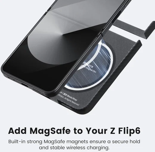 PITAKA MagEZ 5 Samsung Galaxy Z Flip 6 Hoesje 600D Ultra Dun MagSafe Zwart afbeelding 6