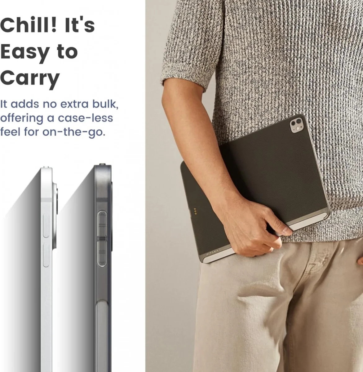 PITAKA MagEZ Apple iPad Pro 11 (2022/2021) Hoes Back Cover Zwart afbeelding 7