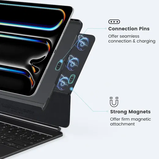 PITAKA MagEZ Apple iPad Pro 11 (2022/2021) Hoes Back Cover Zwart afbeelding 4