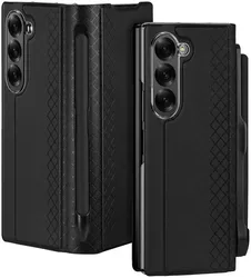 Dux Ducis Bril Samsung Galaxy Z Fold 6 Hoesje + Soft Tip Stylus Pen Zwart afbeelding