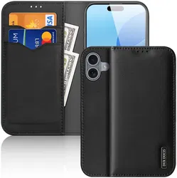 Dux Ducis Hivo Apple iPhone 16 Hoesje RFID Book Case Zwart afbeelding