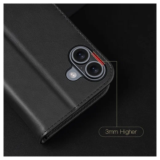 Dux Ducis Hivo Apple iPhone 16 Hoesje RFID Book Case Zwart afbeelding 10