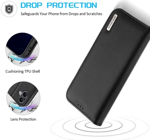 Dux Ducis Hivo Apple iPhone 16 Hoesje RFID Book Case Zwart afbeelding 5