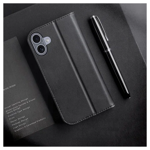 Dux Ducis Hivo Apple iPhone 16 Hoesje RFID Book Case Zwart afbeelding 7