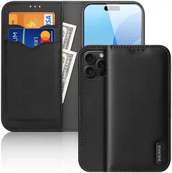Dux Ducis Hivo Apple iPhone 16 Pro Hoesje RFID Book Case Zwart afbeelding