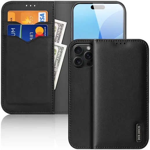 Dux Ducis Hivo Apple iPhone 16 Pro Max Hoesje RFID Book Case Zwart afbeelding 1